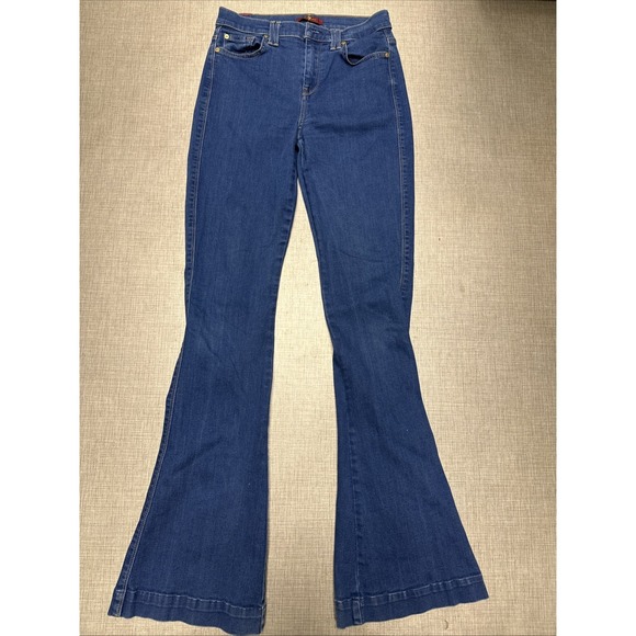Seven7 Denim - Seven For All Women's Blue High Rise Bootcut Flare Denim Jeans Pants Sz 28